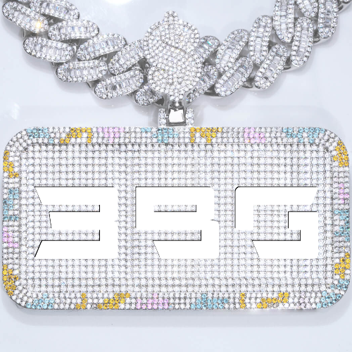 CUSTOM LETTER NECKLACE 3D COLORFUL SQUARE