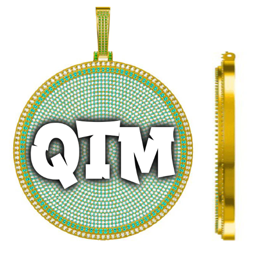 CUSTOM LETTER NECKLACE 3D BIG DISC