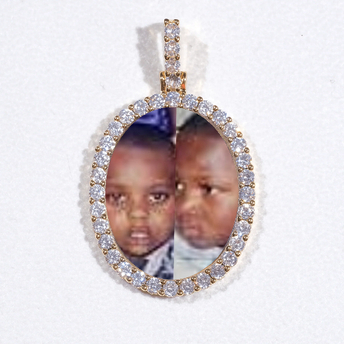 3D Oval Custom Picture Pendant