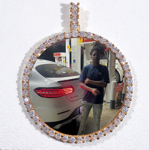 LARGE 3D CIRCLE CUSTOM PICTURE PENDANT