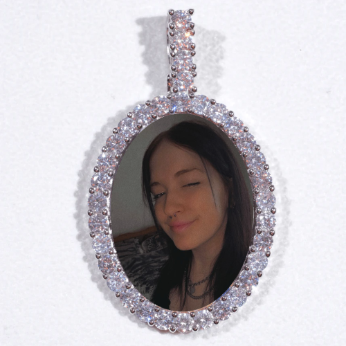 Large 3D Oval Custom Picture Pendant