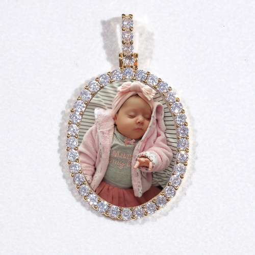 3D Oval Custom Picture Pendant