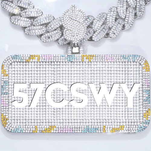 CUSTOM LETTER NECKLACE 3D COLORFUL SQUARE