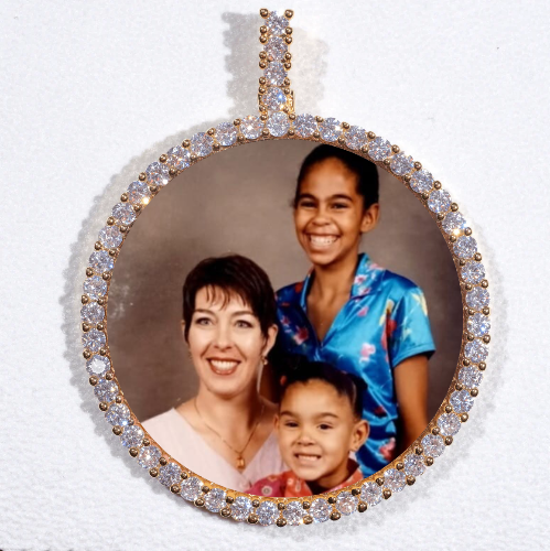 LARGE 3D CIRCLE CUSTOM PICTURE PENDANT