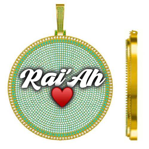CUSTOM LETTER NECKLACE 3D BIG DISC