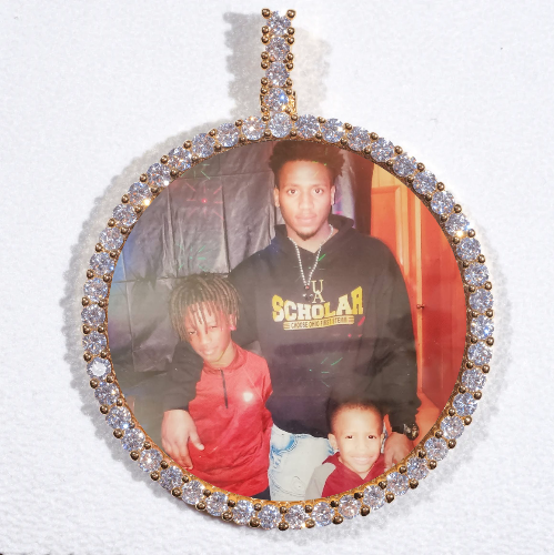 LARGE 3D CIRCLE CUSTOM PICTURE PENDANT
