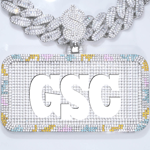 CUSTOM LETTER NECKLACE 3D COLORFUL SQUARE