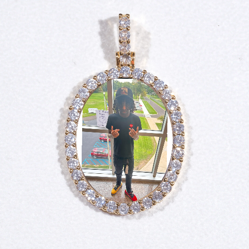 3D Oval Custom Picture Pendant