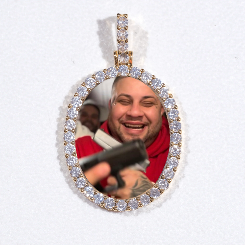 3D Oval Custom Picture Pendant