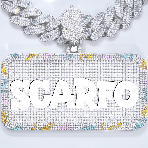 CUSTOM LETTER NECKLACE 3D COLORFUL SQUARE