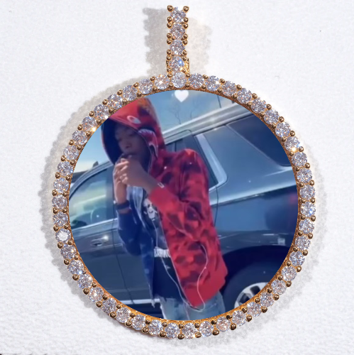 LARGE 3D CIRCLE CUSTOM PICTURE PENDANT