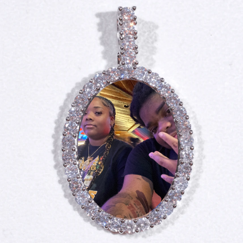 Large 3D Oval Custom Picture Pendant