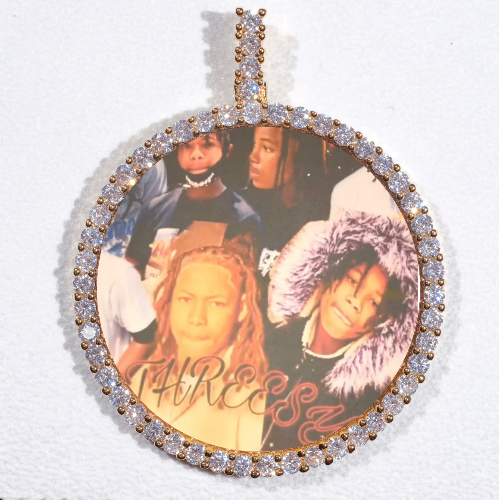 LARGE 3D CIRCLE CUSTOM PICTURE PENDANT