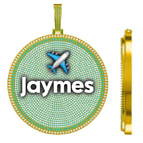CUSTOM LETTER NECKLACE 3D BIG DISC