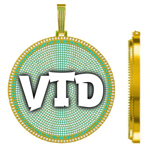 CUSTOM LETTER NECKLACE 3D BIG DISC