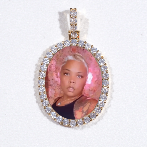 3D Oval Custom Picture Pendant