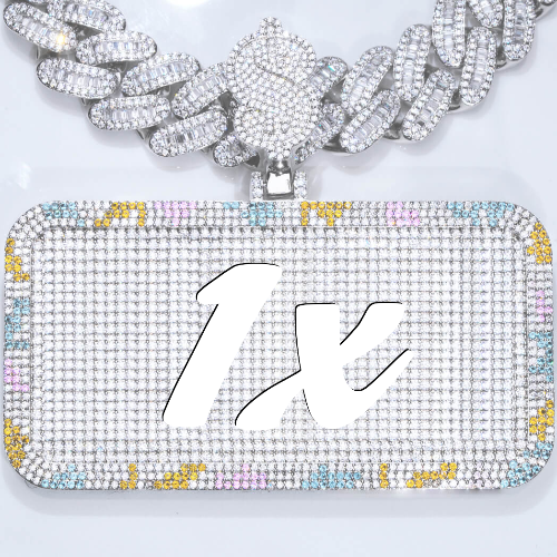 CUSTOM LETTER NECKLACE 3D COLORFUL SQUARE