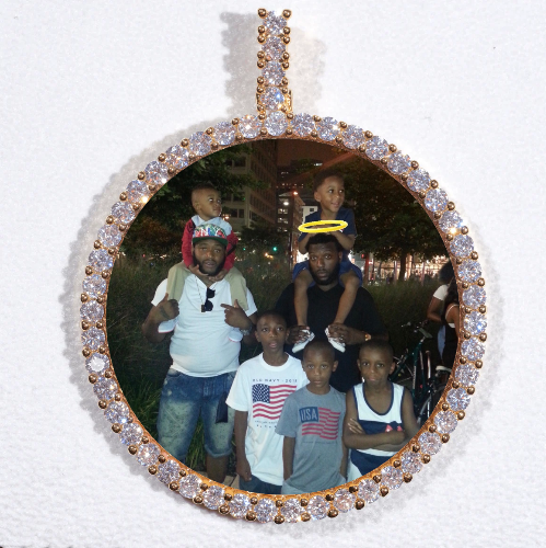 LARGE 3D CIRCLE CUSTOM PICTURE PENDANT