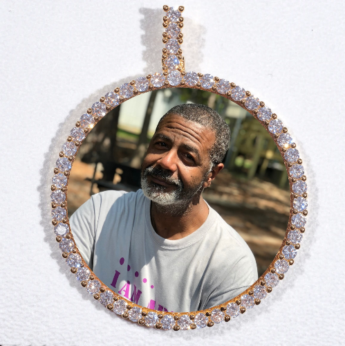 LARGE 3D CIRCLE CUSTOM PICTURE PENDANT