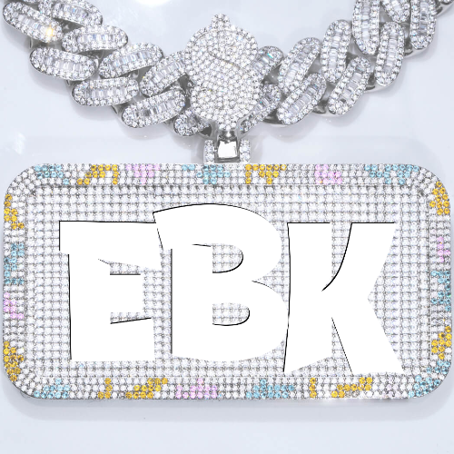 CUSTOM LETTER NECKLACE 3D COLORFUL SQUARE