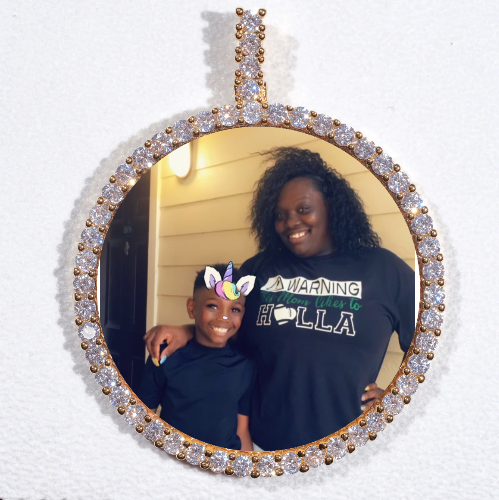 LARGE 3D CIRCLE CUSTOM PICTURE PENDANT