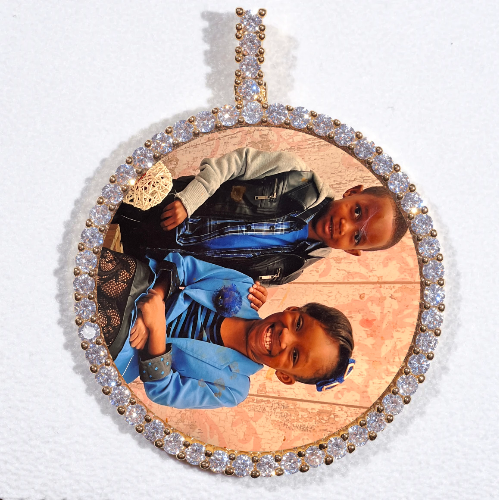 LARGE 3D CIRCLE CUSTOM PICTURE PENDANT