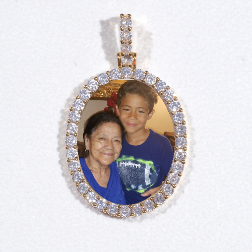 3D Oval Custom Picture Pendant