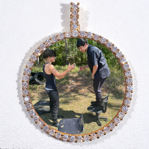 LARGE 3D CIRCLE CUSTOM PICTURE PENDANT