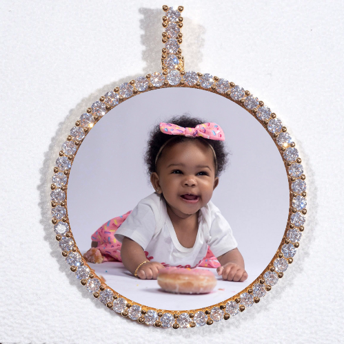 LARGE 3D CIRCLE CUSTOM PICTURE PENDANT