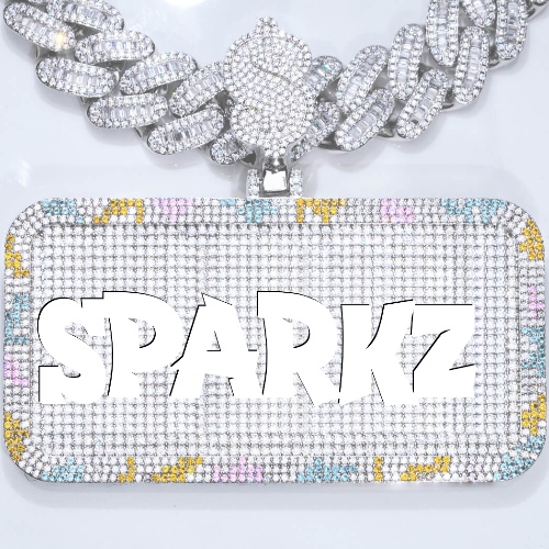 CUSTOM LETTER NECKLACE 3D COLORFUL SQUARE