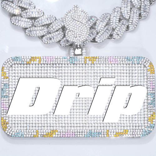 CUSTOM LETTER NECKLACE 3D COLORFUL SQUARE