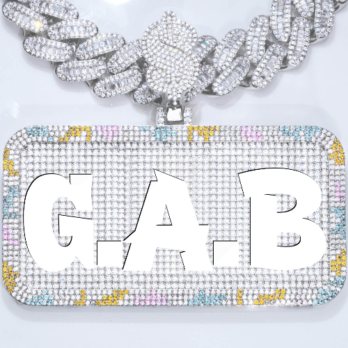 CUSTOM LETTER NECKLACE 3D COLORFUL SQUARE
