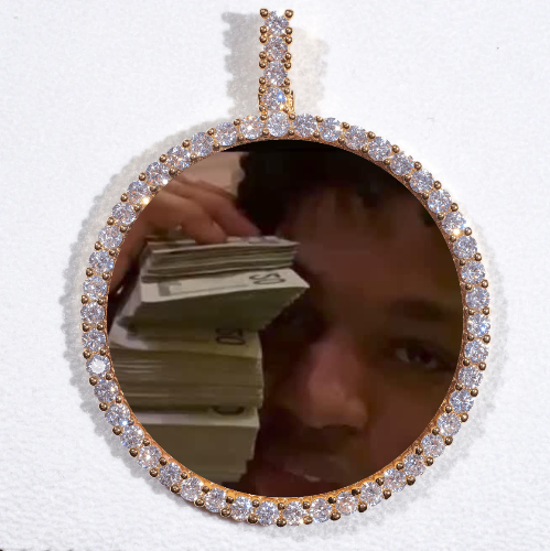 LARGE 3D CIRCLE CUSTOM PICTURE PENDANT