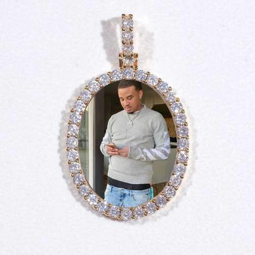 3D Oval Custom Picture Pendant