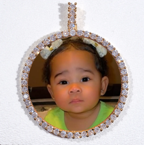 LARGE 3D CIRCLE CUSTOM PICTURE PENDANT