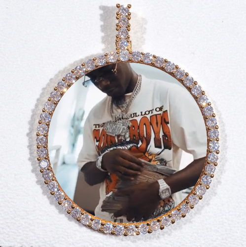 LARGE 3D CIRCLE CUSTOM PICTURE PENDANT