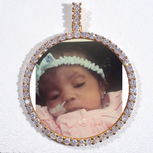 LARGE 3D CIRCLE CUSTOM PICTURE PENDANT