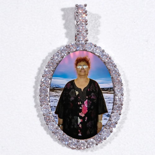 Large 3D Oval Custom Picture Pendant