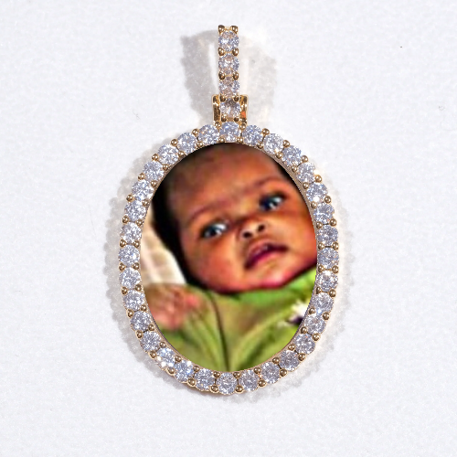 3D Oval Custom Picture Pendant