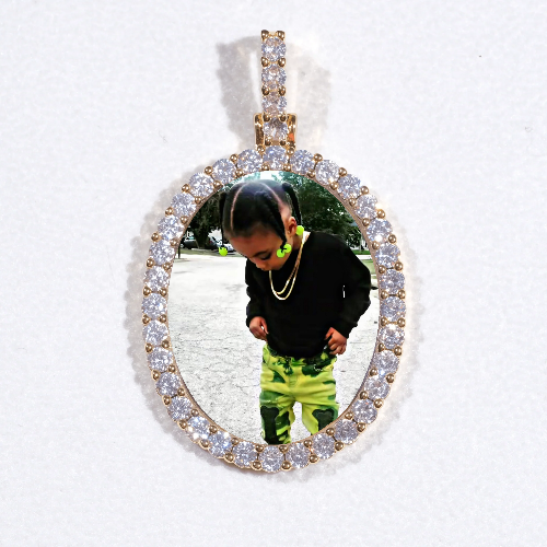 3D Oval Custom Picture Pendant