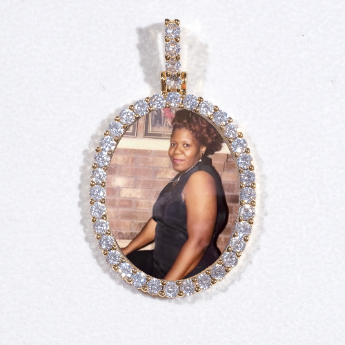 3D Oval Custom Picture Pendant