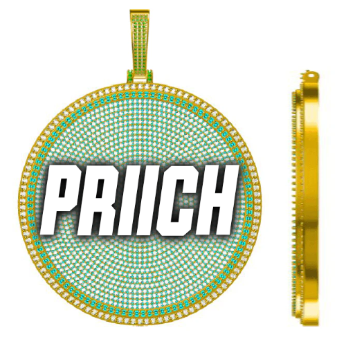 CUSTOM LETTER NECKLACE 3D BIG DISC