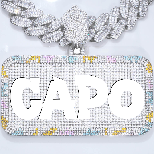 CUSTOM LETTER NECKLACE 3D COLORFUL SQUARE