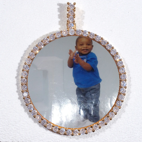 LARGE 3D CIRCLE CUSTOM PICTURE PENDANT
