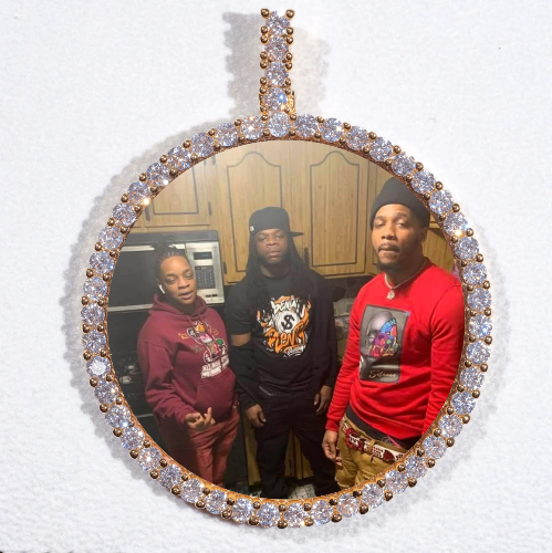 LARGE 3D CIRCLE CUSTOM PICTURE PENDANT