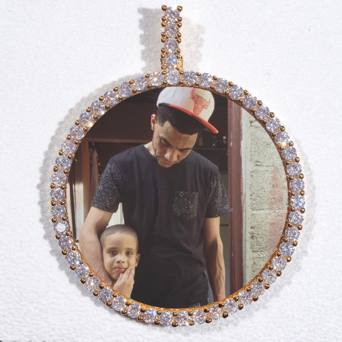 LARGE 3D CIRCLE CUSTOM PICTURE PENDANT
