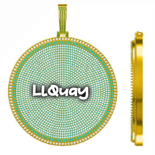 CUSTOM LETTER NECKLACE 3D BIG DISC