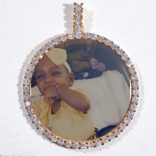 LARGE 3D CIRCLE CUSTOM PICTURE PENDANT