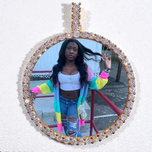LARGE 3D CIRCLE CUSTOM PICTURE PENDANT