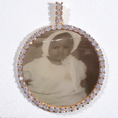 LARGE 3D CIRCLE CUSTOM PICTURE PENDANT
